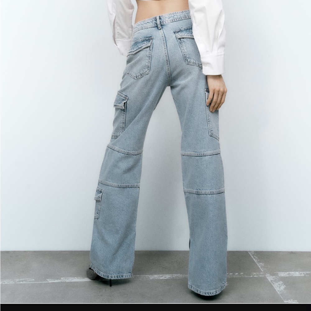 Zara Black Cargo Jeans NEVER WORN